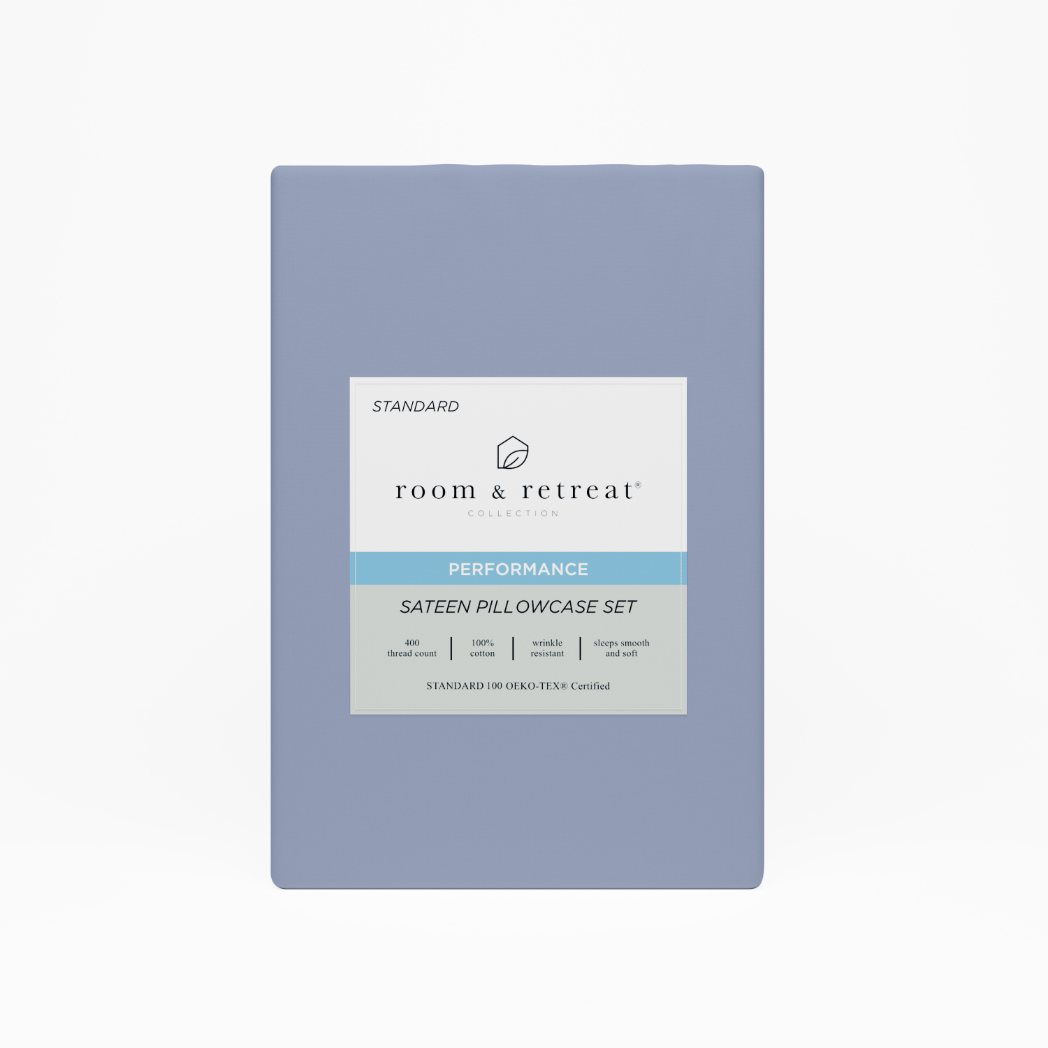 slide 1 of 3, ROOM & RETREAT RR 400 Thread Counts Pillowcase, Standard, Set of 2, Eventide, std pwcs