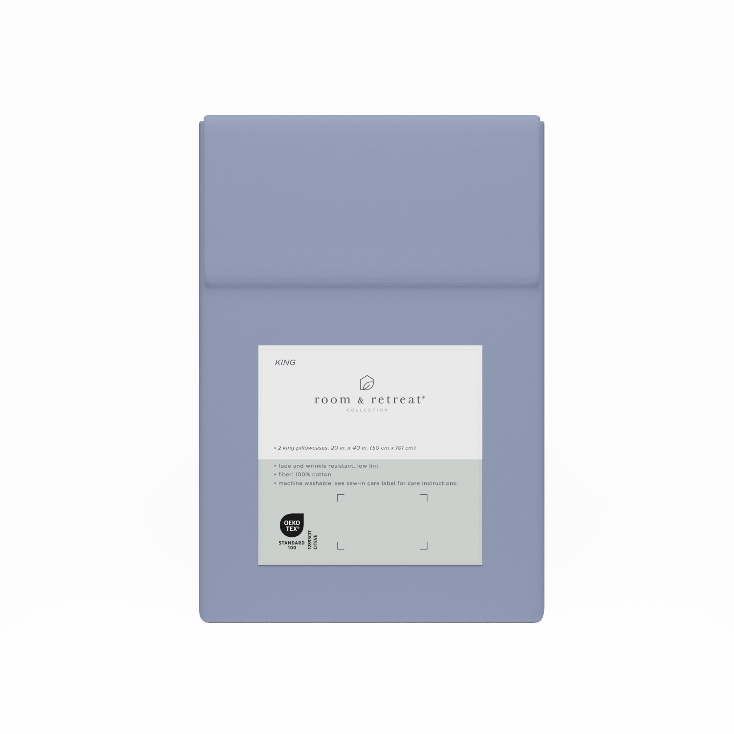 slide 3 of 3, ROOM & RETREAT RR 400 Thread Counts Pillowcase, King, Set of 2, Eventide, king pwcs