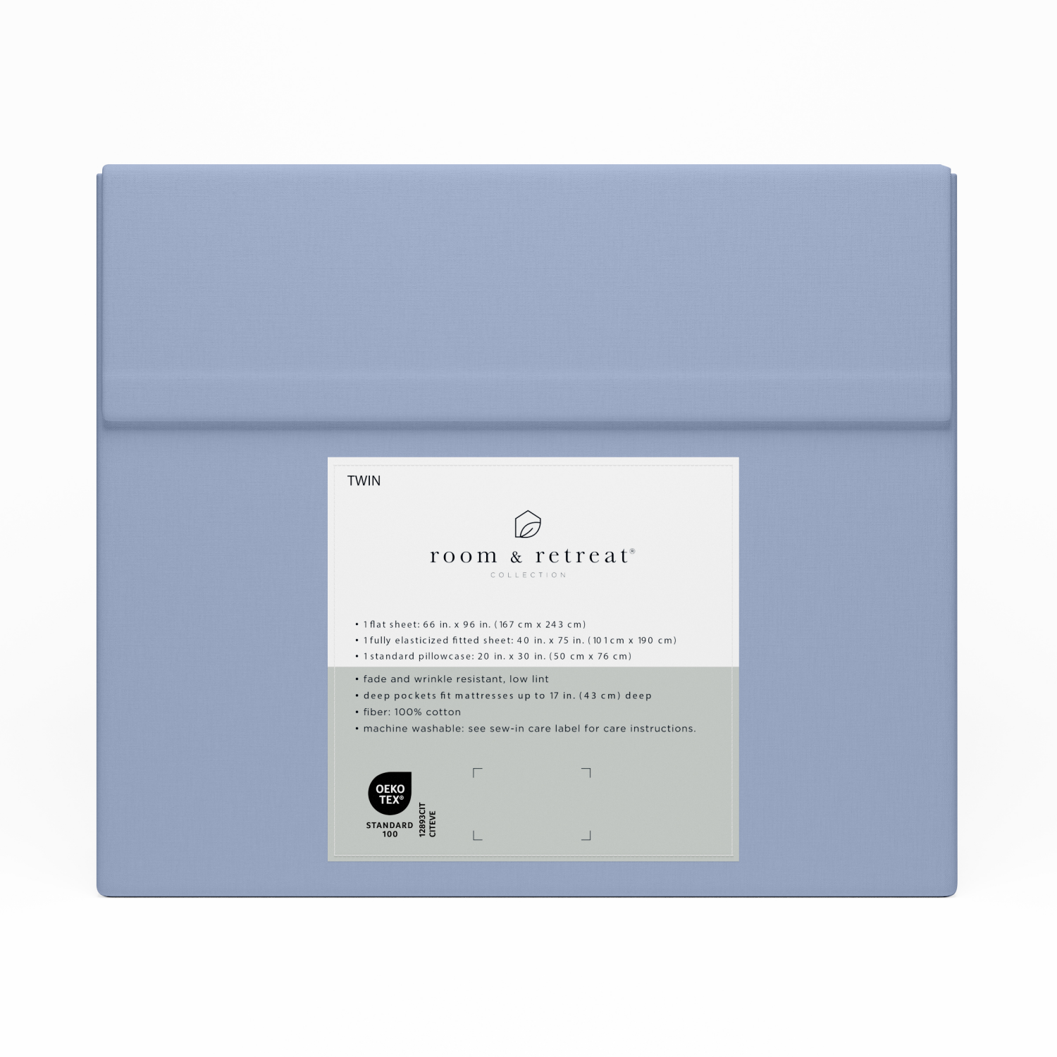 slide 3 of 3, Room & Retreat 400 Thread Counts Sheet Set, Twin, 3 Pieces set, Eventide, 3 ct