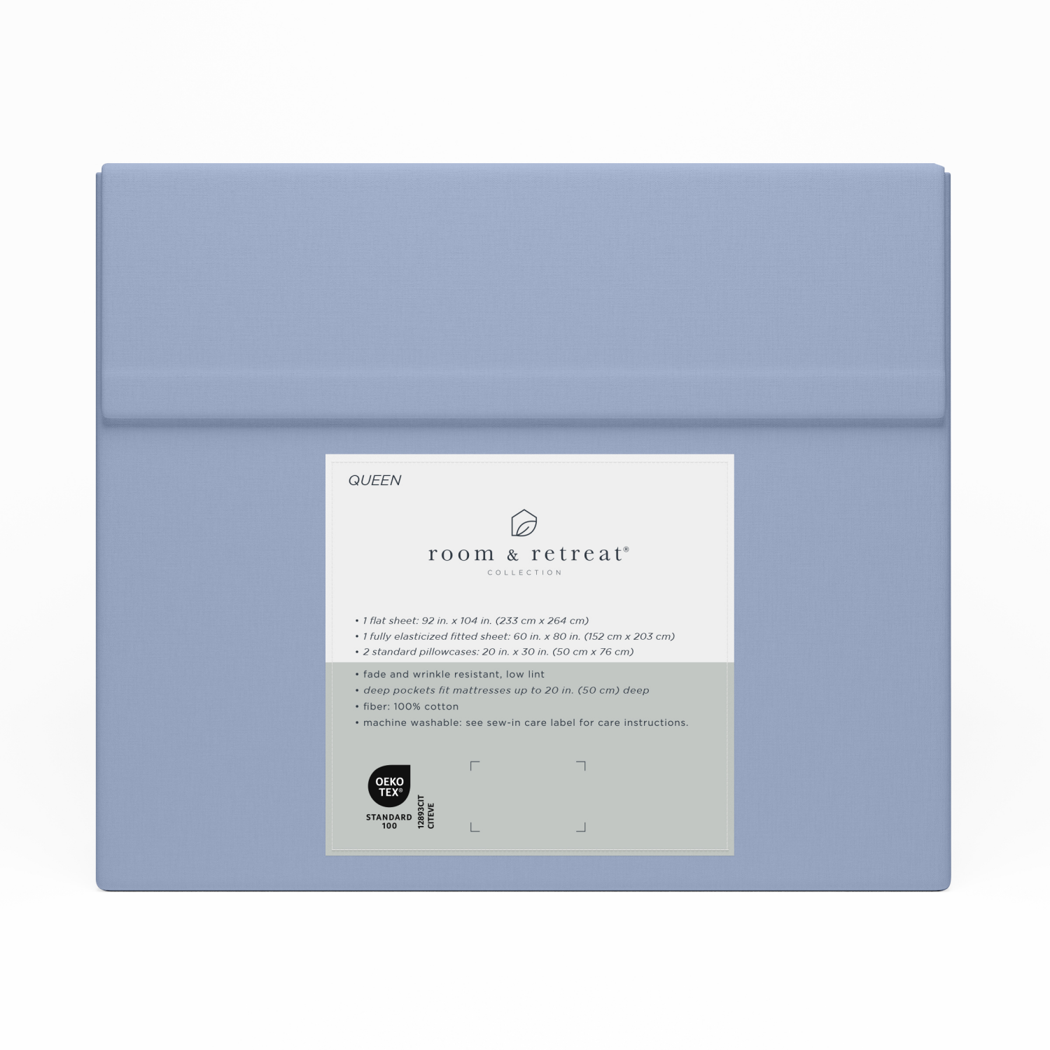 slide 3 of 3, Room & Retreat 400 Thread Counts Sheet Set, Queen, 4 Pieces set, Eventide, 4 ct