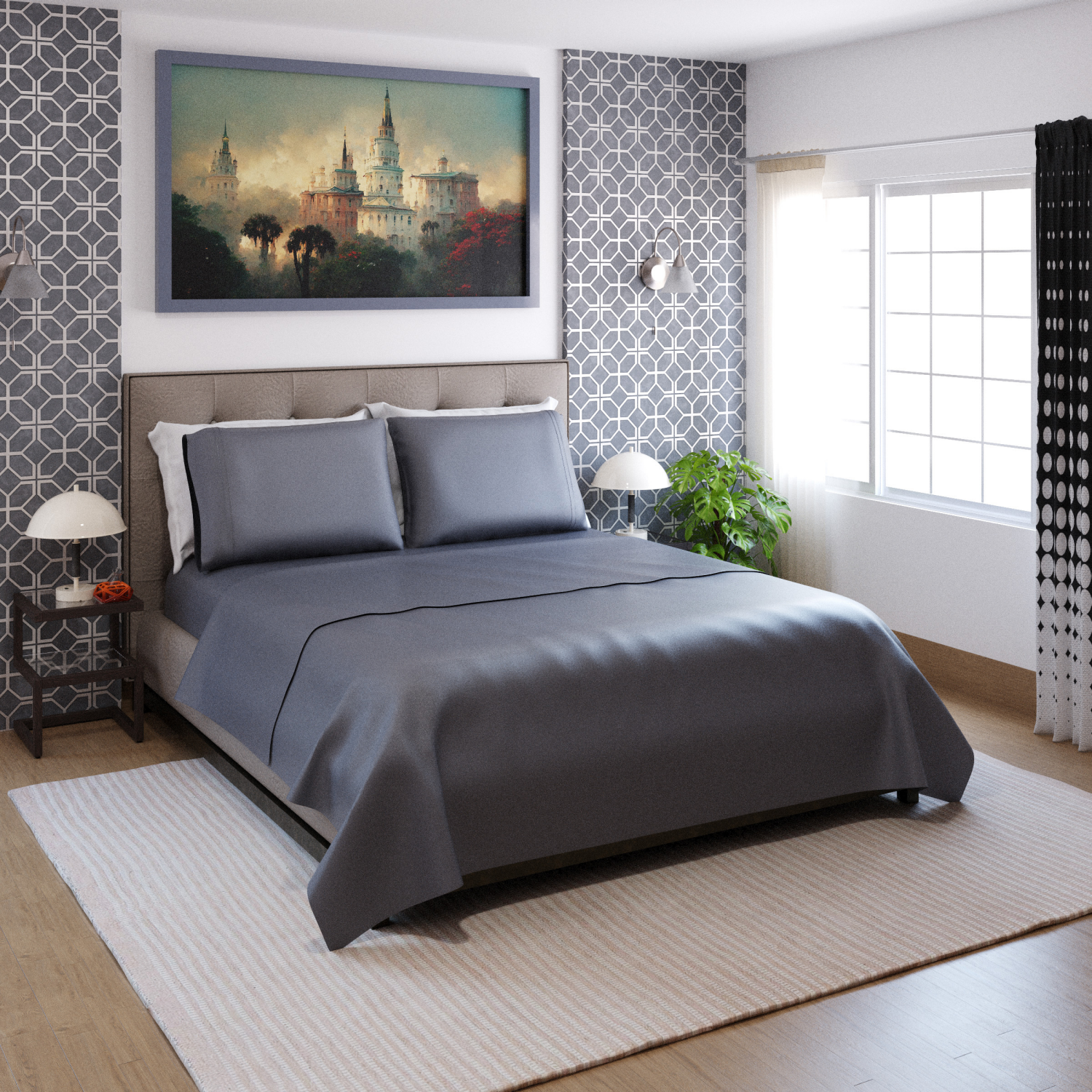 slide 4 of 4, ROOM & RETREAT RR 400 Thread Counts Pillowcase, King, Set of 2, Medium Gray, king pwcs