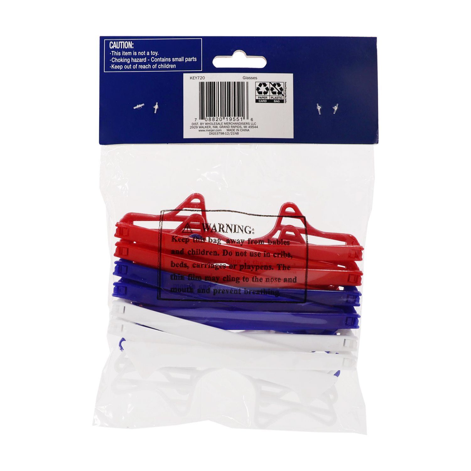 slide 3 of 5, Meijer Corporate Seasonal Meijer Patriotic Glasses, 6 ct