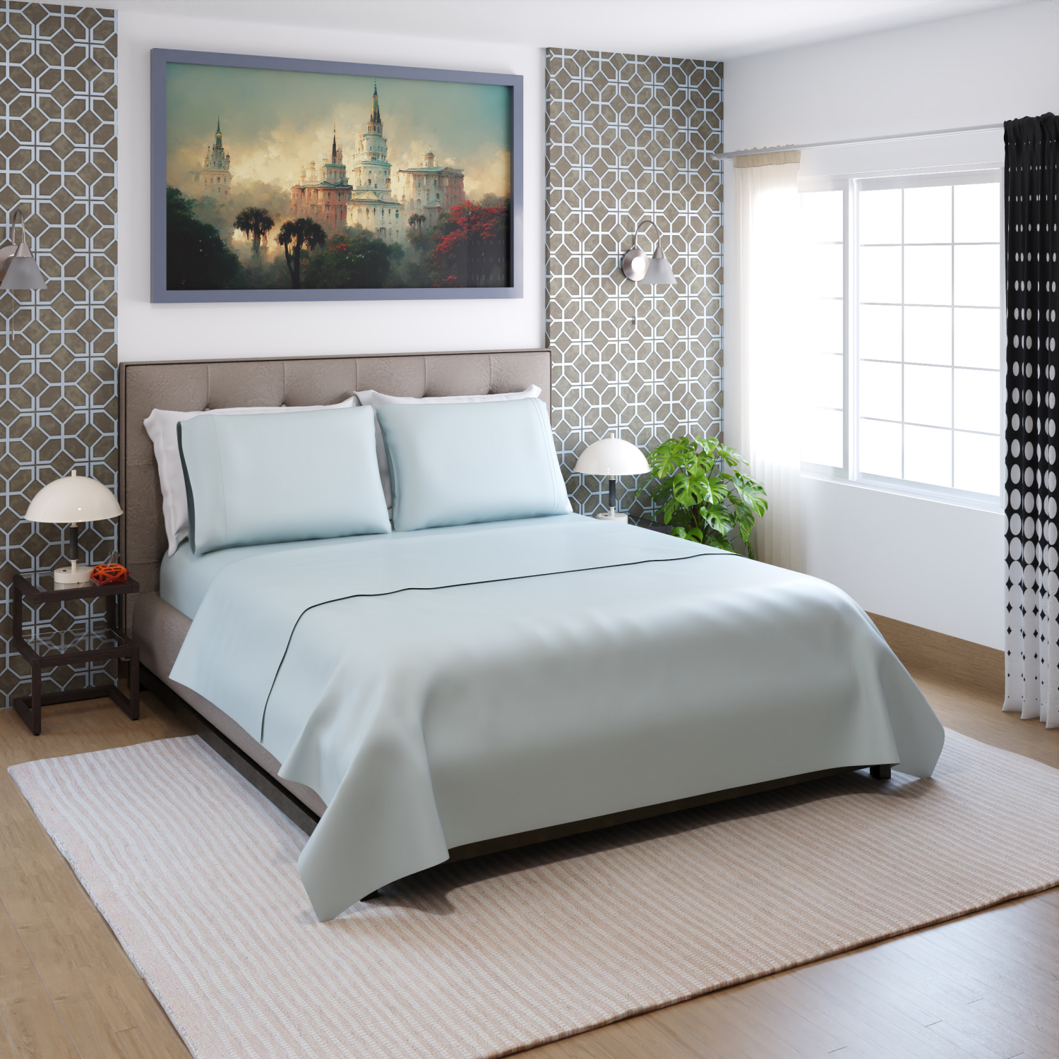 slide 4 of 4, ROOM & RETREAT RR 400 Thread Counts Pillowcase, Standard, Set of 2, Pale Blue, std pwcs