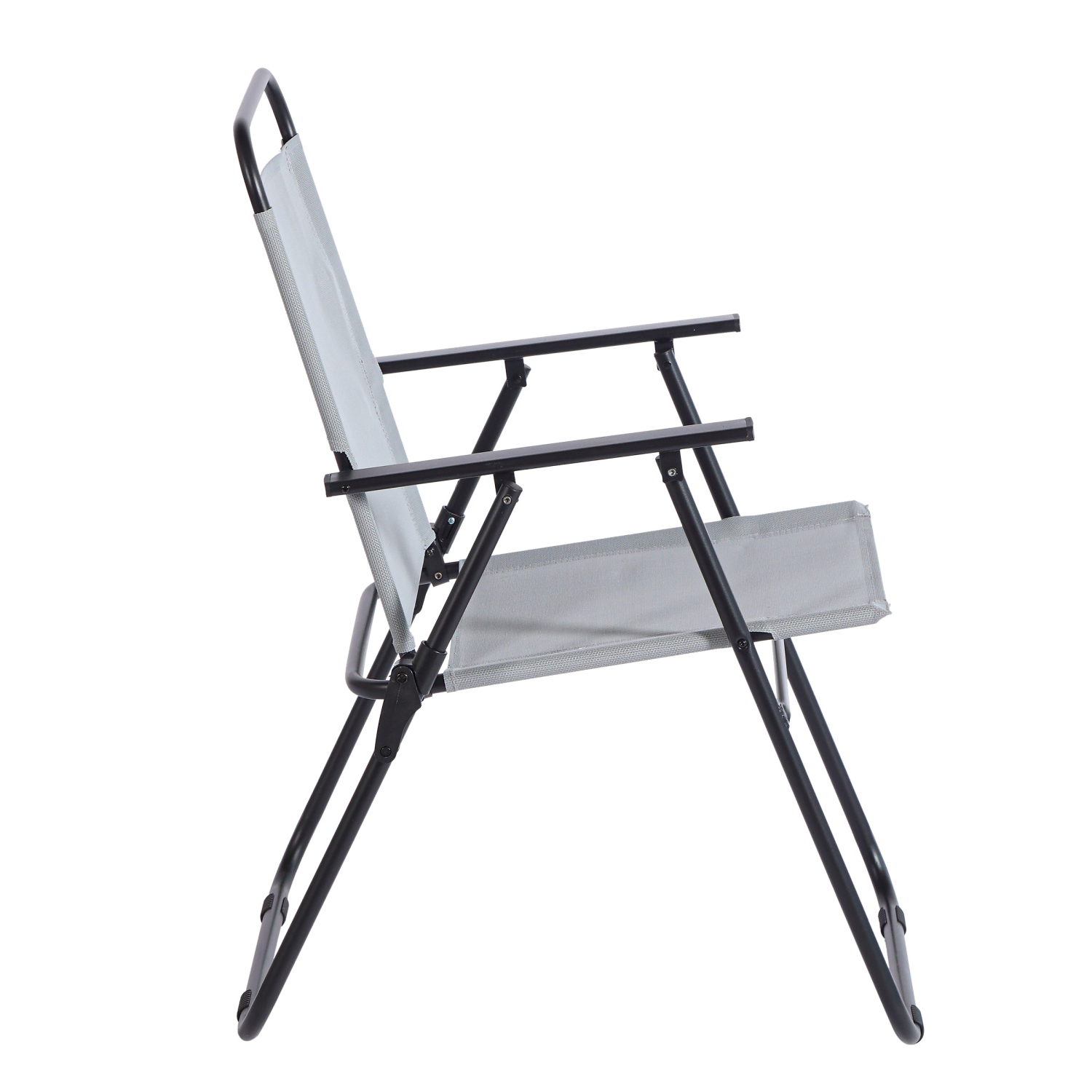 slide 4 of 5, Room & Retreat, Sling Folding Chair, Gray, 25.98 in