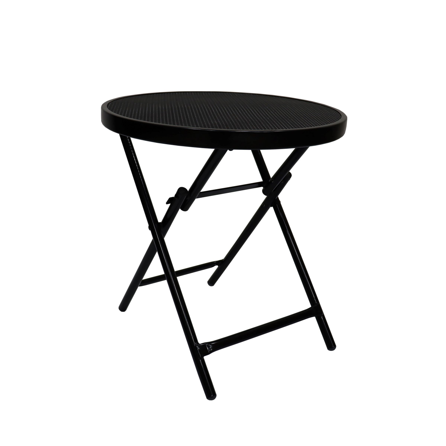 slide 4 of 5, Room & Retreat Steel Mesh Folding Table, 18 in, 18.1 in dia