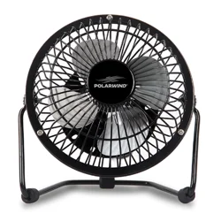 Polar Wind USB/AC Fan In Black, 4 in