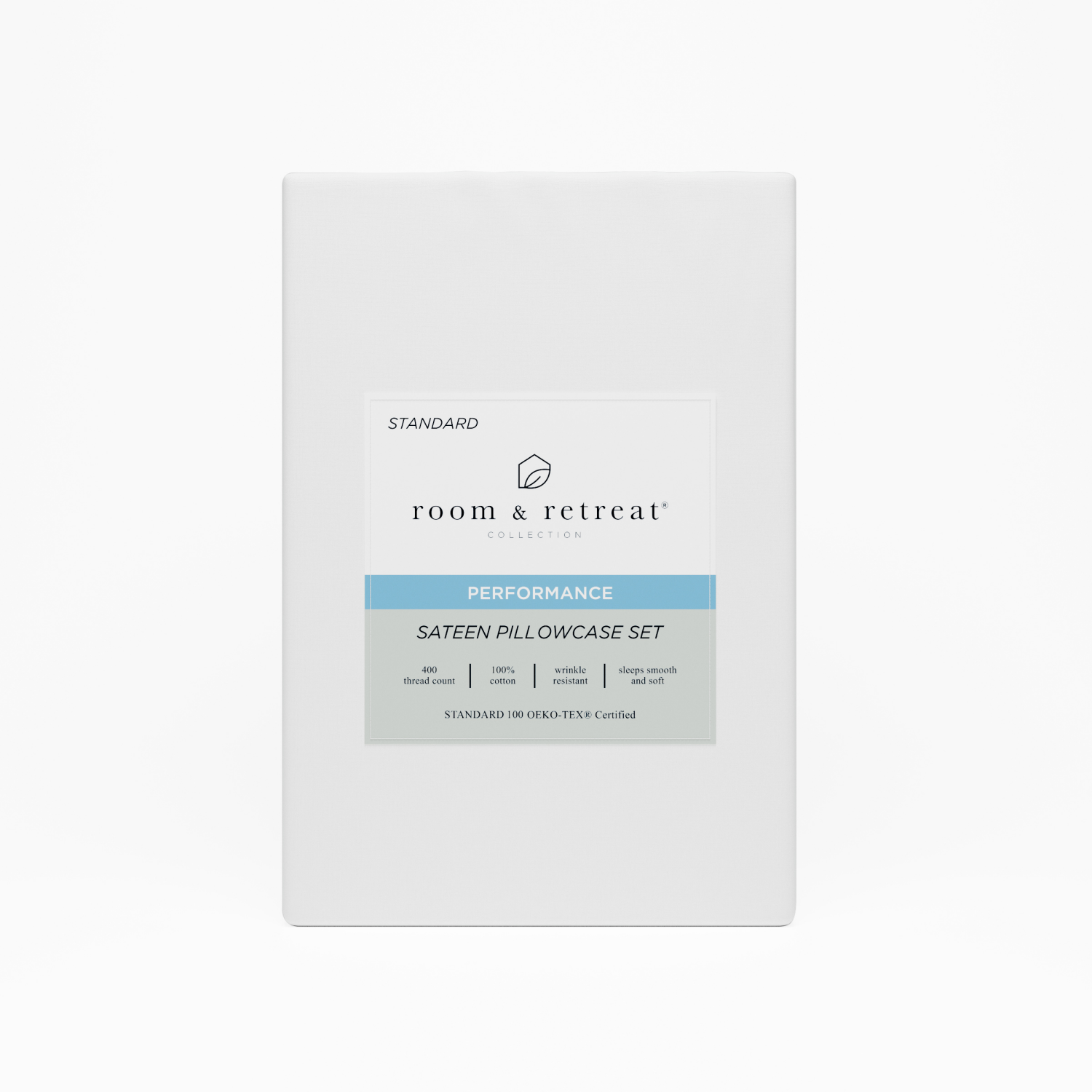 slide 1 of 3, ROOM & RETREAT RR 400 Thread Counts Pillowcase, Standard, Set of 2, White, std pwcs