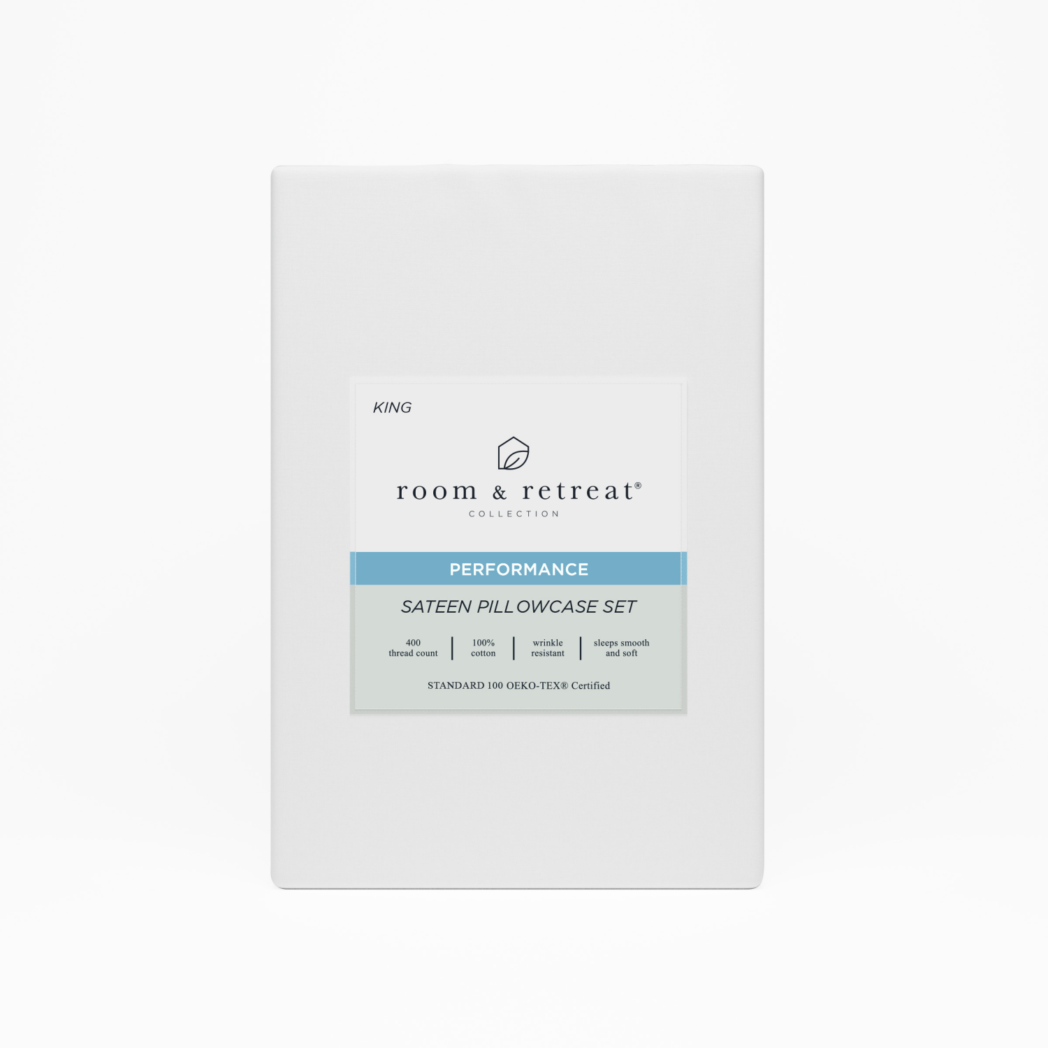 slide 1 of 3, ROOM & RETREAT RR 400 Thread Counts Pillowcase, King, Set of 2, White, king pwcs