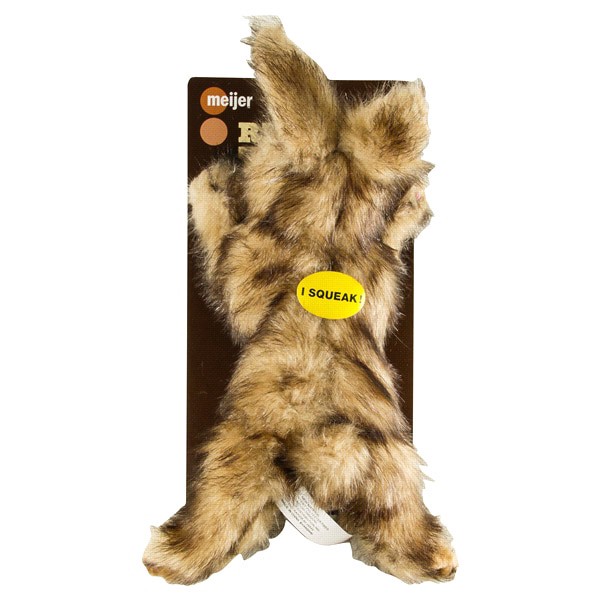 slide 4 of 9, Meijer Realistic Plush Floppy Rabbit Squeaking Dog Toy, 11, LARGE     