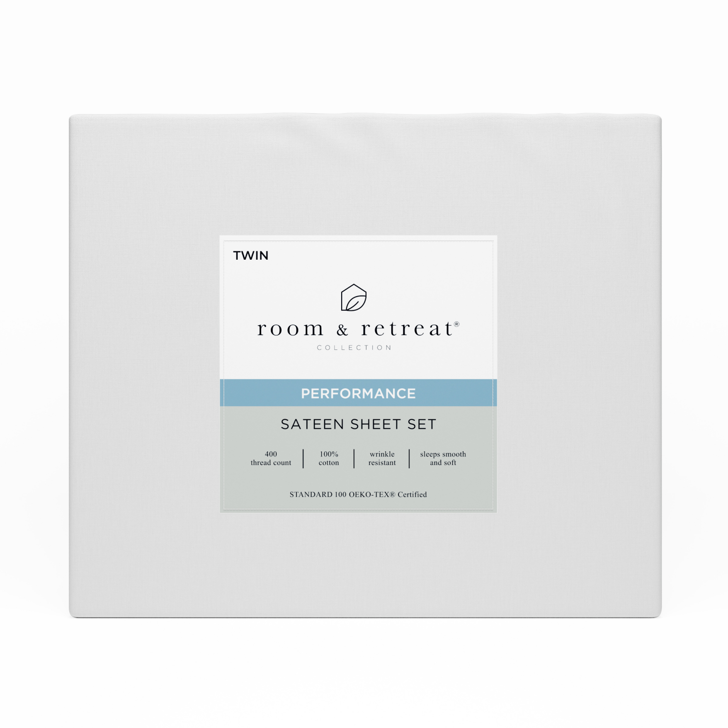 slide 1 of 3, ROOM & RETREAT RR 400 Thread Counts Sheet Set, Twin, 3 pc set, White, 3 ct