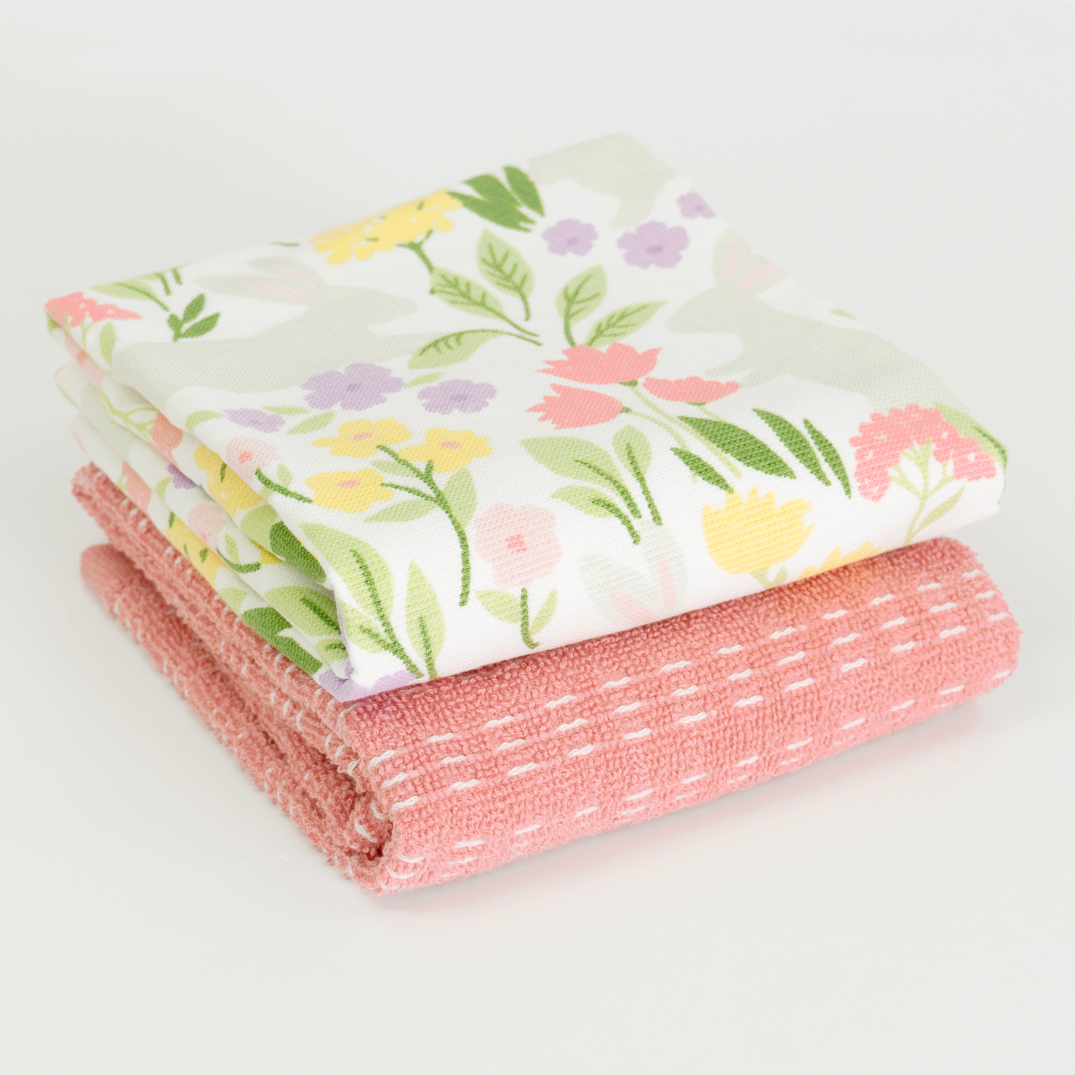 slide 2 of 2, Room & Retreat Seasonal Bunny Garden Dash Trio 2pc Kitchen Towel Set, 16 in x 26 in, 2 ct