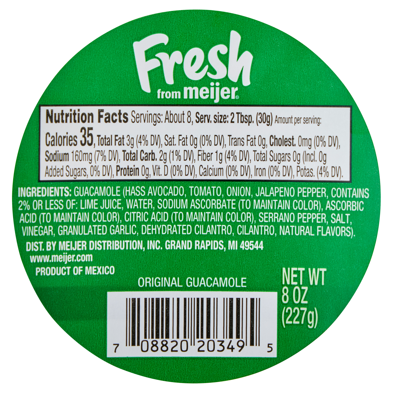 slide 4 of 4, Fresh from Meijer Original Guacamole, small cup, 8 oz, 8 oz