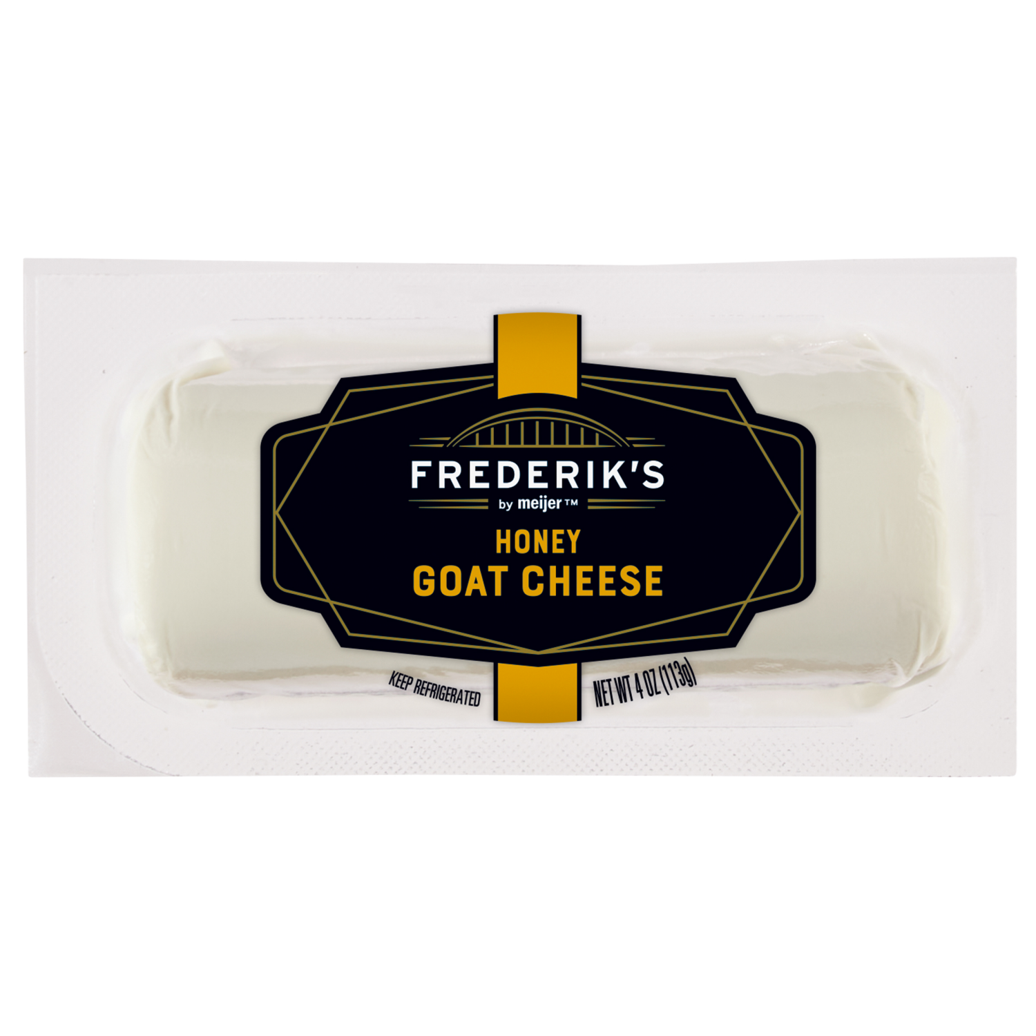 slide 1 of 2, frederiks by meijer goat cheese log hone, 4 oz