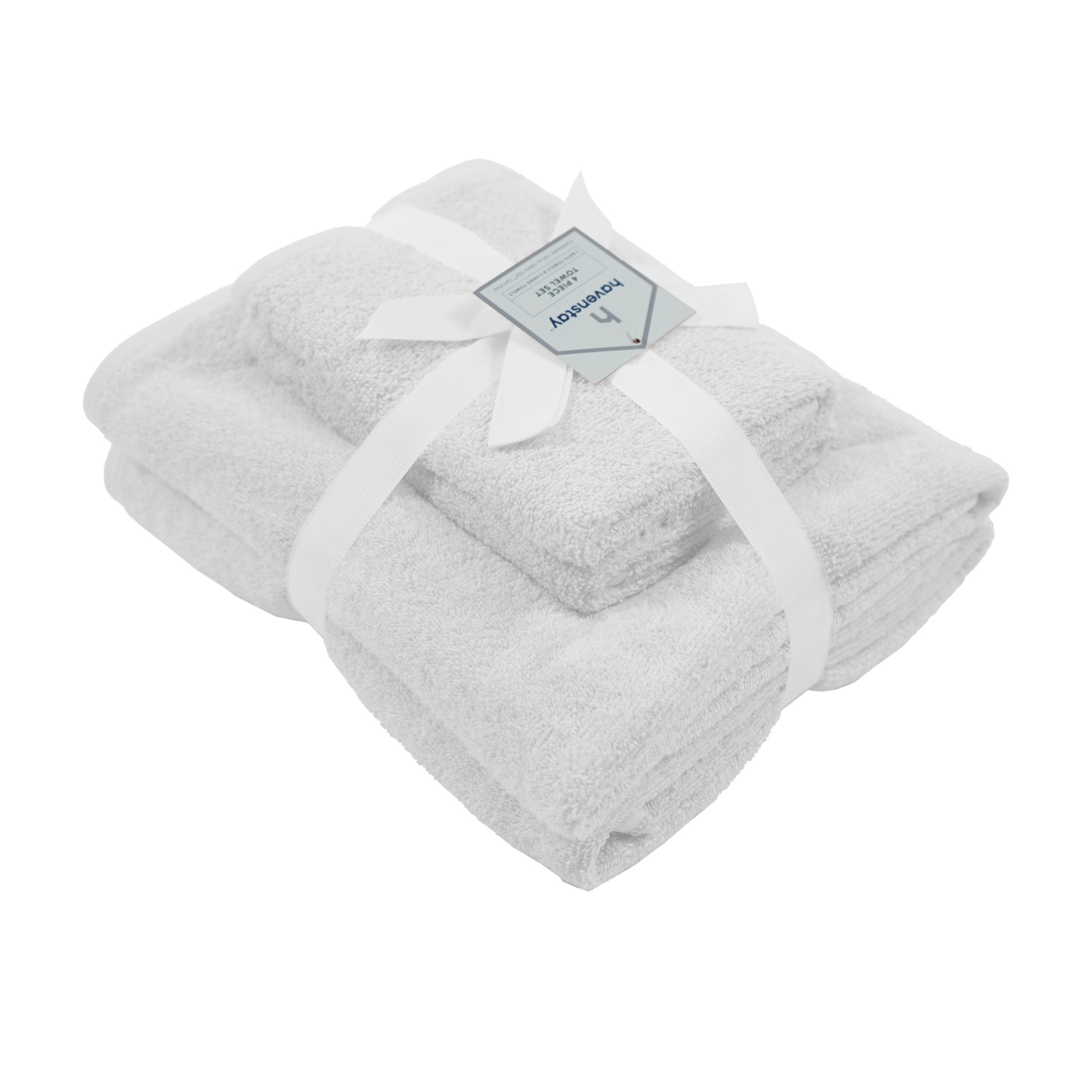 slide 3 of 4, Havenstay Towel Set, 30 in x 52 in & 16 in x 26 in, 4pk, Brilliant White, 4 ct