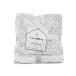 Havenstay Washcloth, 12 in x 12 in, 6pk, Brilliant White