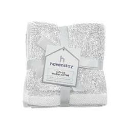 Havenstay Washcloth, 12 in x 12 in, 6pk, Brilliant White