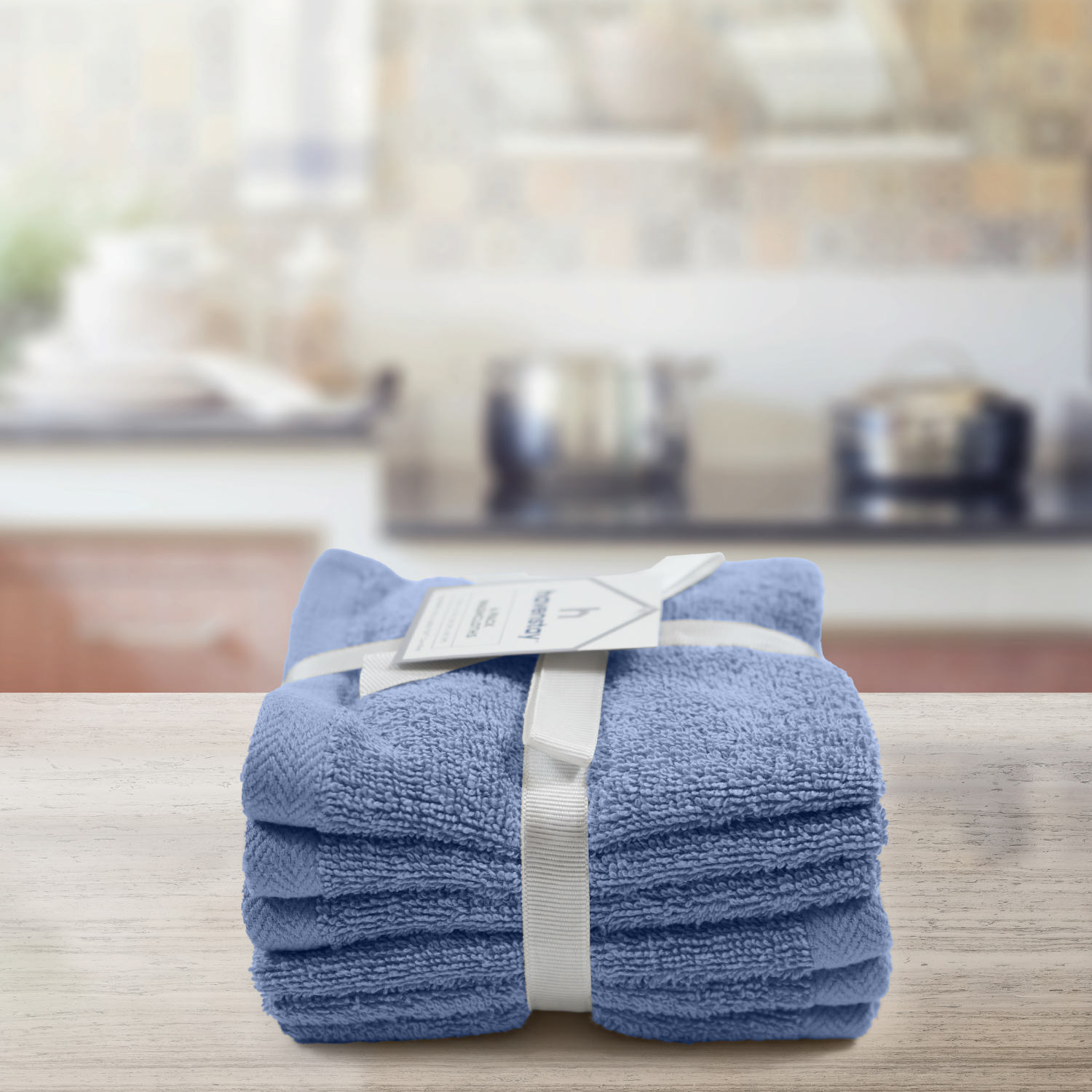 slide 2 of 4, Havenstay Washcloth, 12 in x 12 in, 6pk, Colony Blue, 6 ct