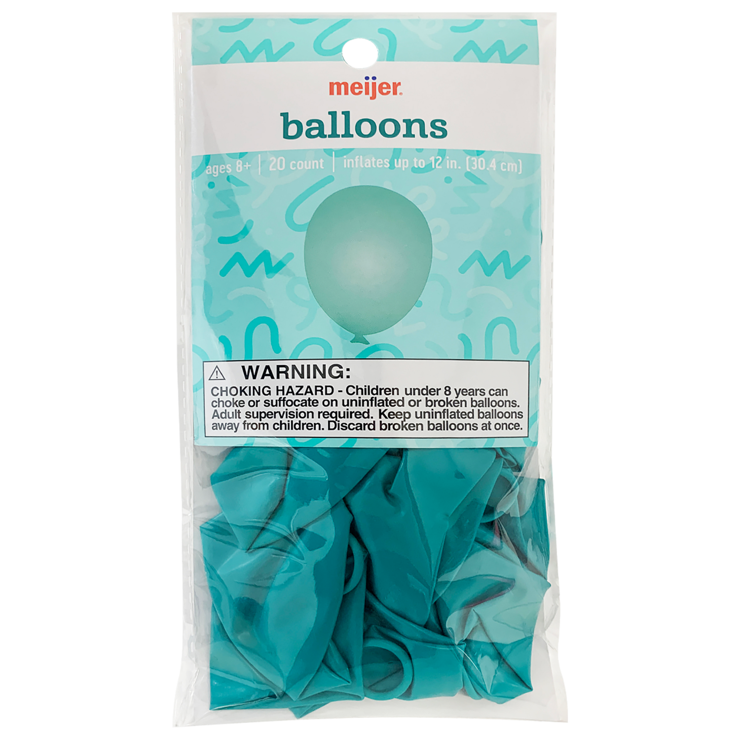 slide 1 of 2, Meijer Helium Balloons Teal, 20 ct