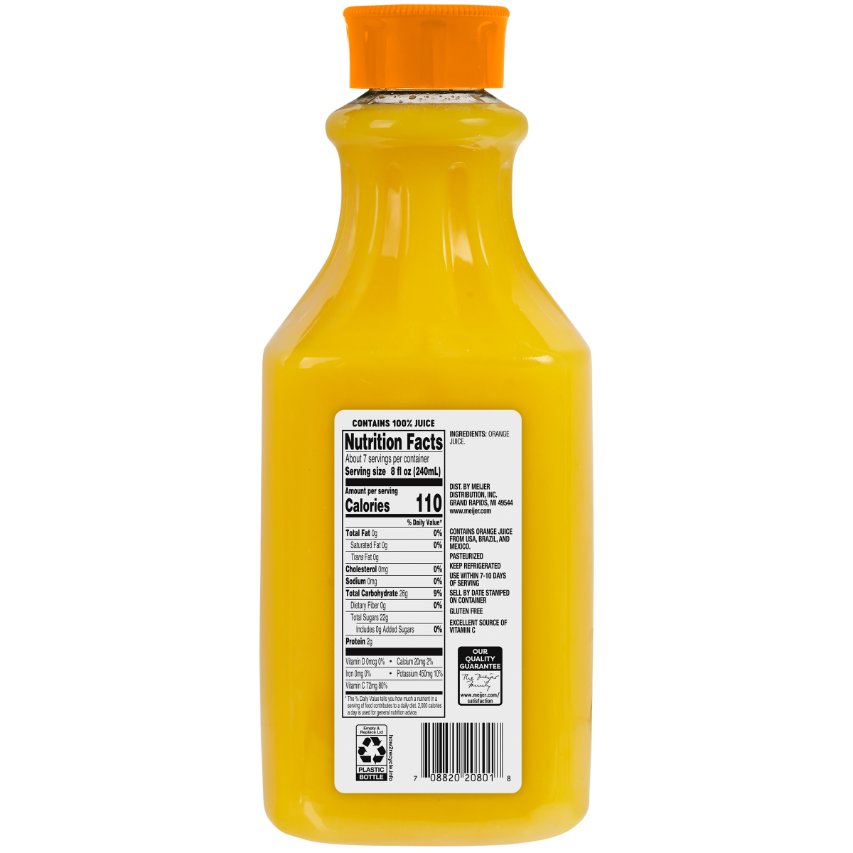 slide 2 of 2, Meijer No Pulp Premium Orange Juice - 52 oz, 52 oz