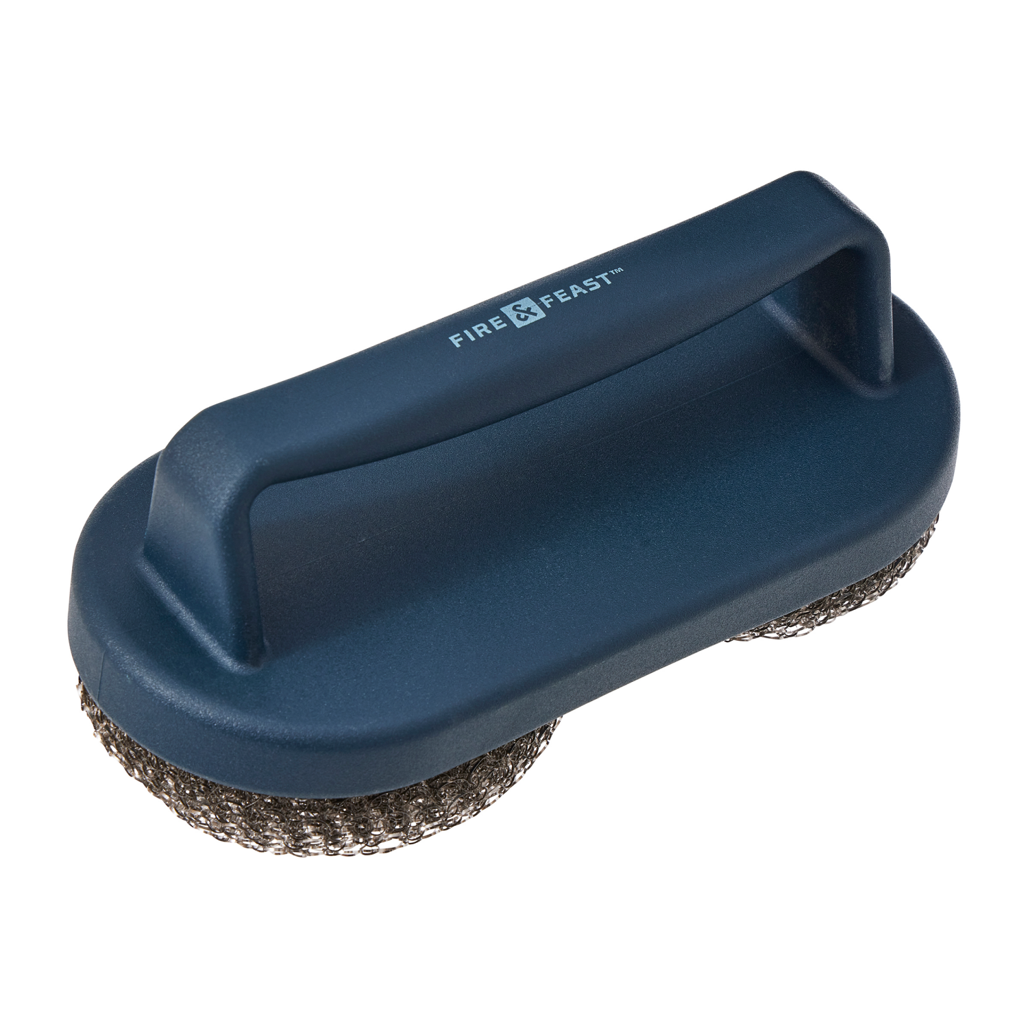 slide 3 of 4, Fire & Feast 2-Head Grill Scrubber Brush Black, 7.87 ft ft
