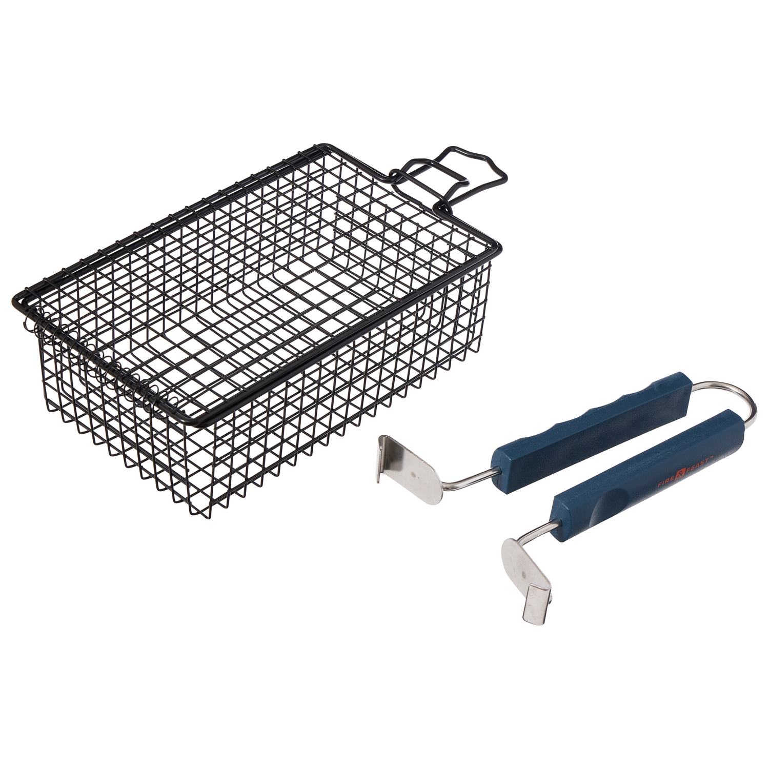 slide 3 of 4, Fire & Feast Flip Basket with Removable Handle, 11.1 in