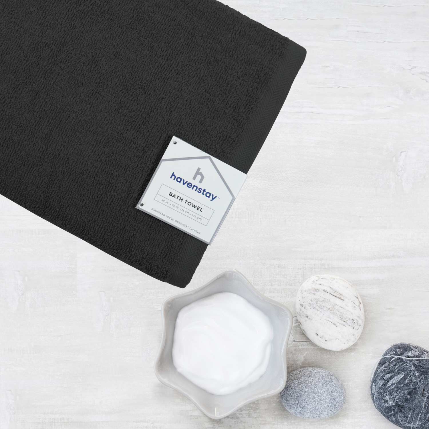 slide 2 of 4, Havenstay Bath Towel, 30 in x 52 in, Meteorite, 30 in x 52 in