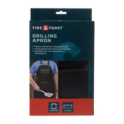 Fire & Feast BBQ Apron Black 40" X 20"