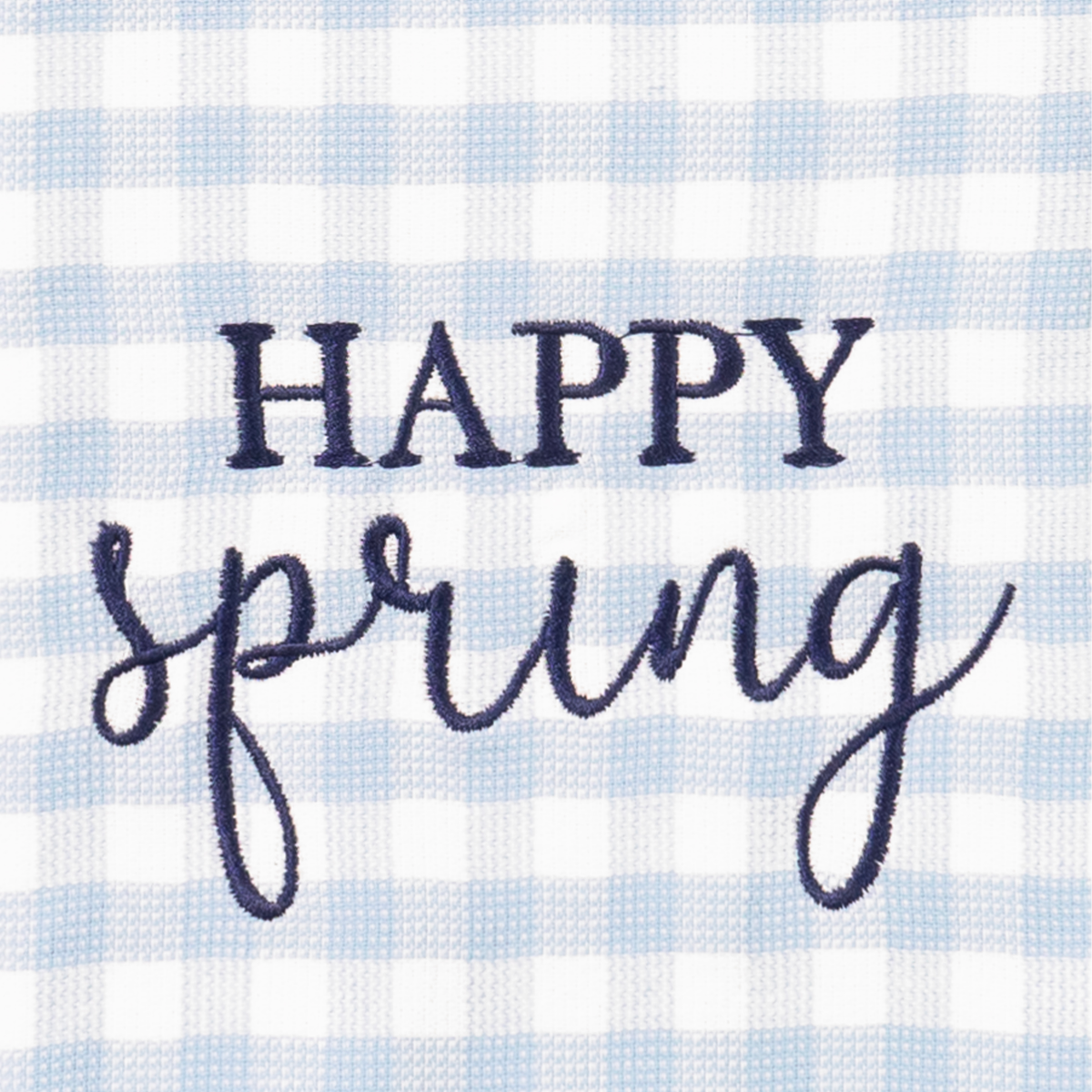 slide 5 of 5, Meijer Corporate Seasonal MCS Happy Spring Small Check Woven Embroidered Dual Kitchen Towel, 16 in x 26 in, 1 ct