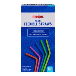 Neon Flexible Straws, 100 Ct