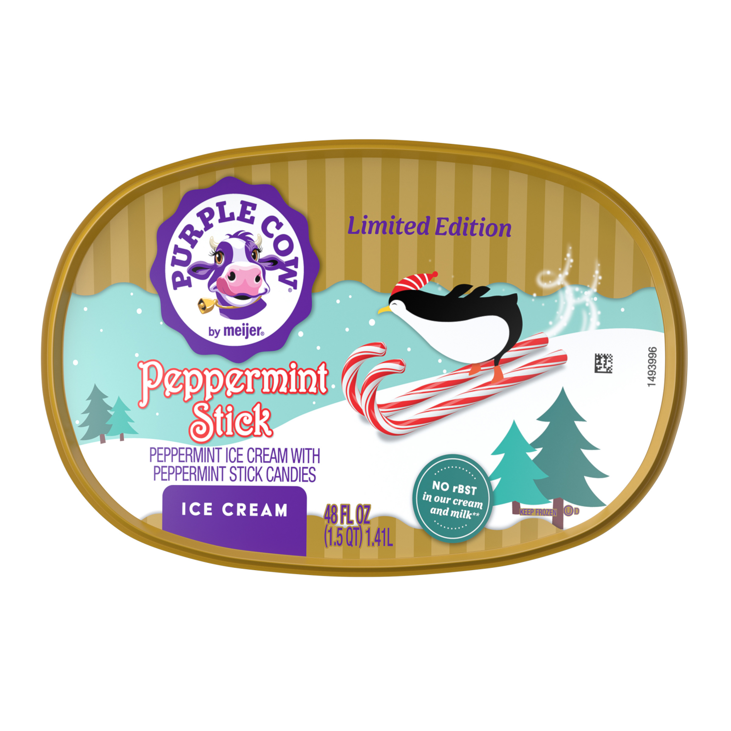 slide 5 of 5, Purple Cow Peppermint Stick Ice Cream, 48 fl oz