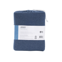 slide 3 of 17, R+R Jersey Knit Sheet Set, Twin XL, Melange Navy, Twin XL