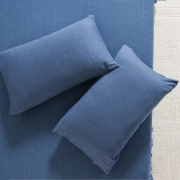 slide 15 of 17, R+R Jersey Knit Pillowcases, Standard, Melange Navy, 1 ct