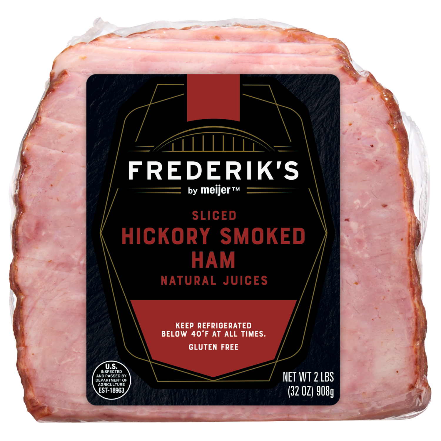 slide 1 of 2, Frederiks by Meijer BNLS 1/4 Hickory Smoked Ham Sliced 32 oz, 32 oz