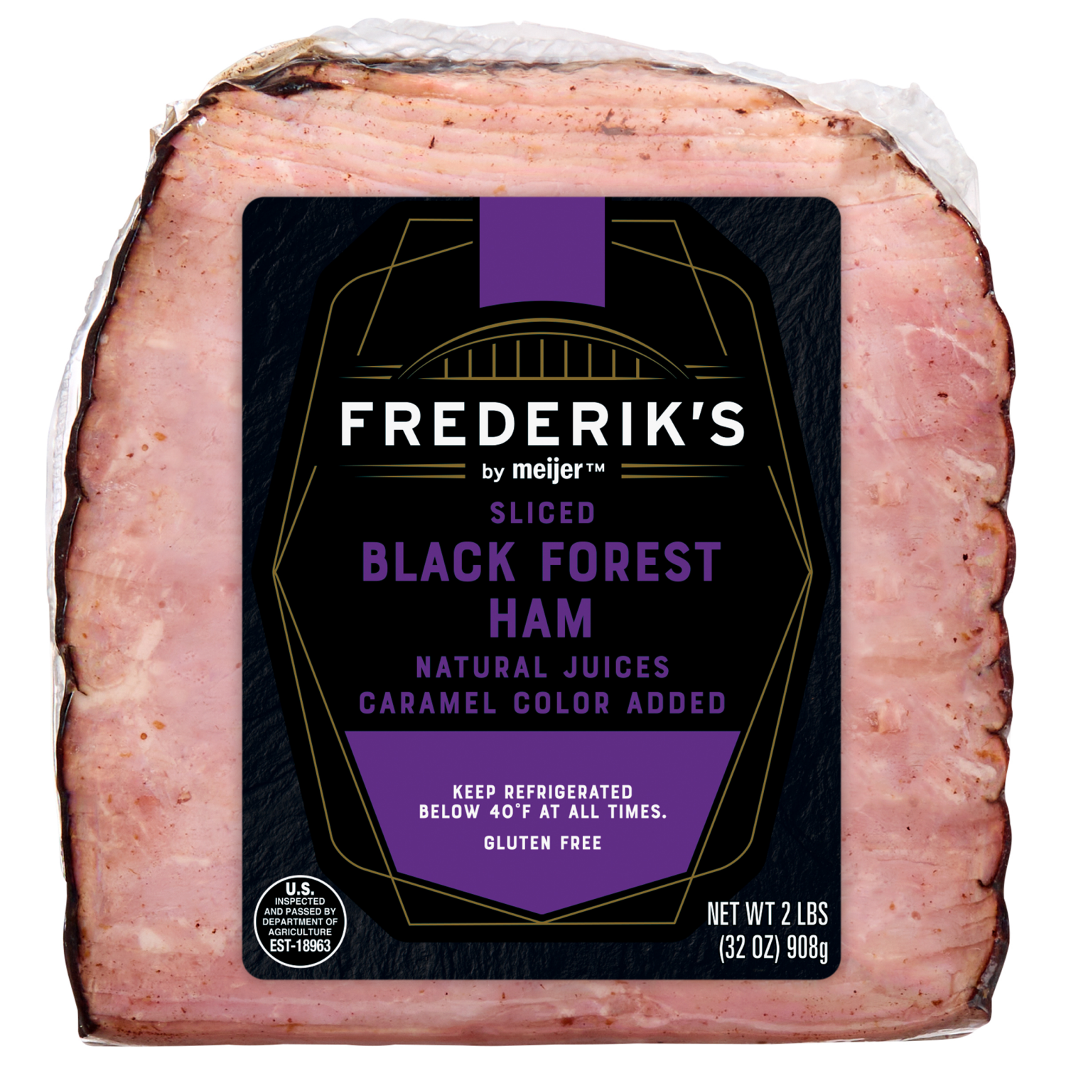 slide 1 of 2, Frederiks By Meijer BNLS 1/4 Black Forest Ham Sliced 32 oz, 32 oz