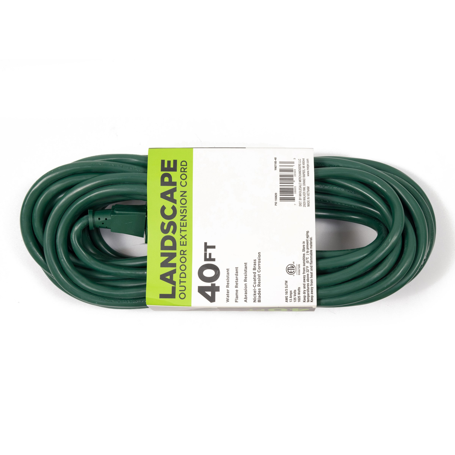 slide 2 of 3, Meijer Outdoor 16/3 Sjtw Extension Cord - Green, 40 Ft, 40 ft
