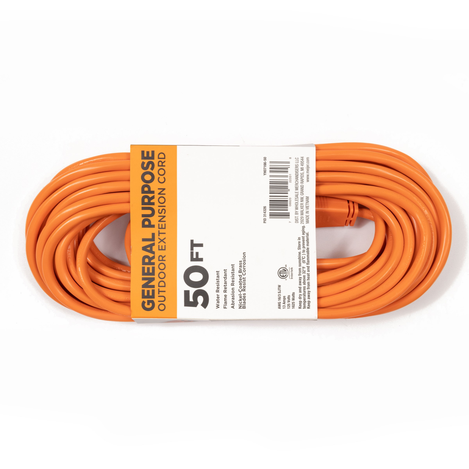 slide 2 of 3, Meijer General Purpose Outdoor 16/3 Sjtw Extension Cord Orange Ec501630, 50', 1 ct