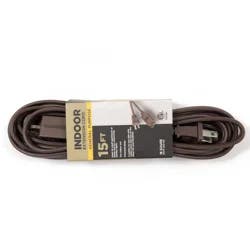 Meijer 3 Outlet Cord, Brown, 15 Ft