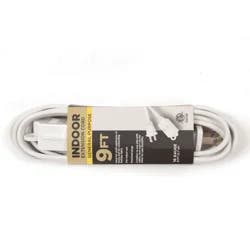 Meijer 16/2 Spt-2 3 Outlet Indoor Extension Cord, White, 9 Ft