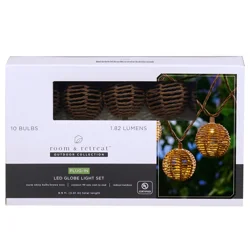ROOM & RETREAT RR LED Wicker Rattan Look G60 Lights, 10 Count