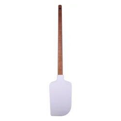 Grand Gourmet Acacia Handle Silicone Spatula, Cream