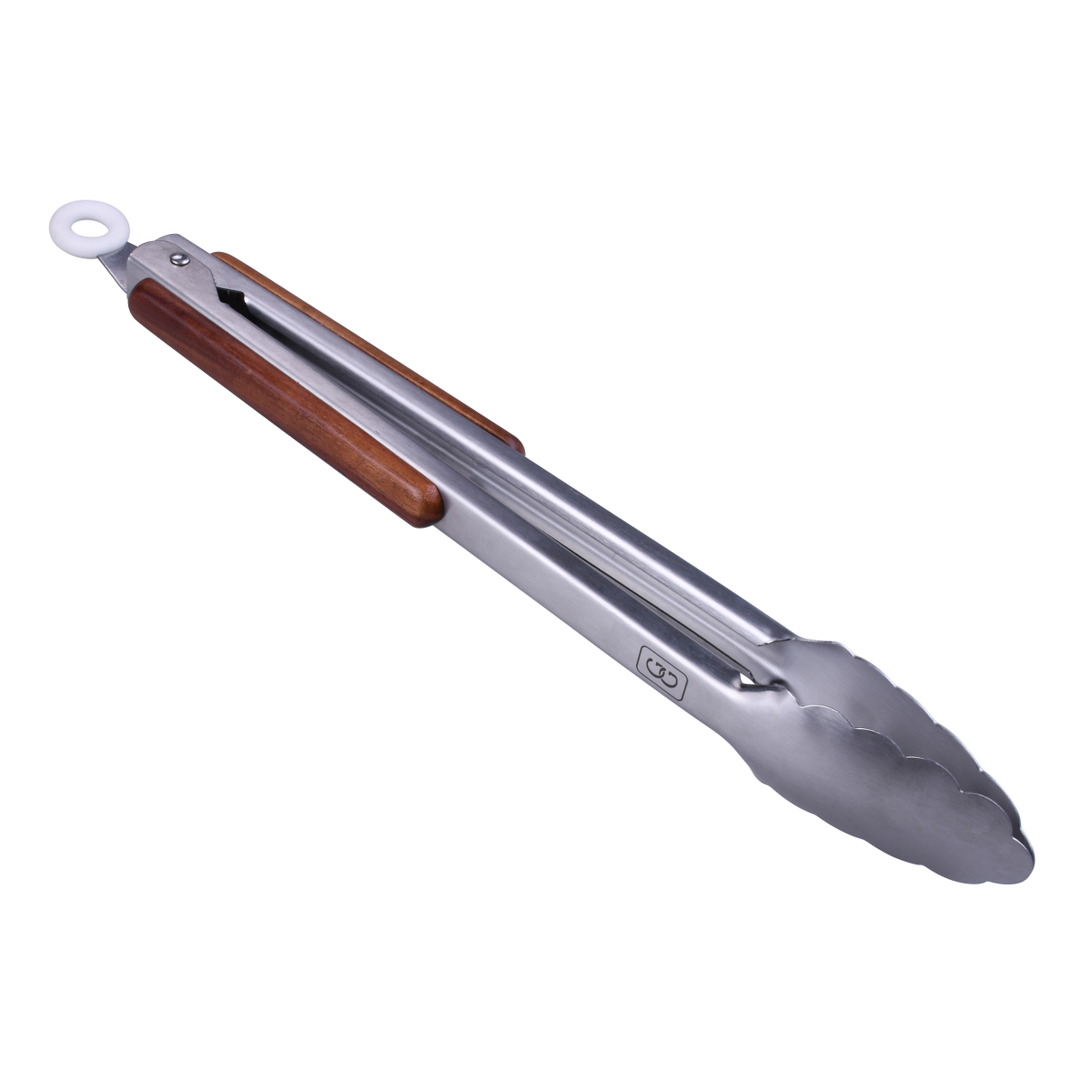 slide 3 of 3, Grand Gourmet Acacia Handle Stainless Steel Tong, 12.24 in
