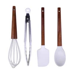 Grand Gourmet Mini Acacia Silicone Utensil set, 4 Pieces