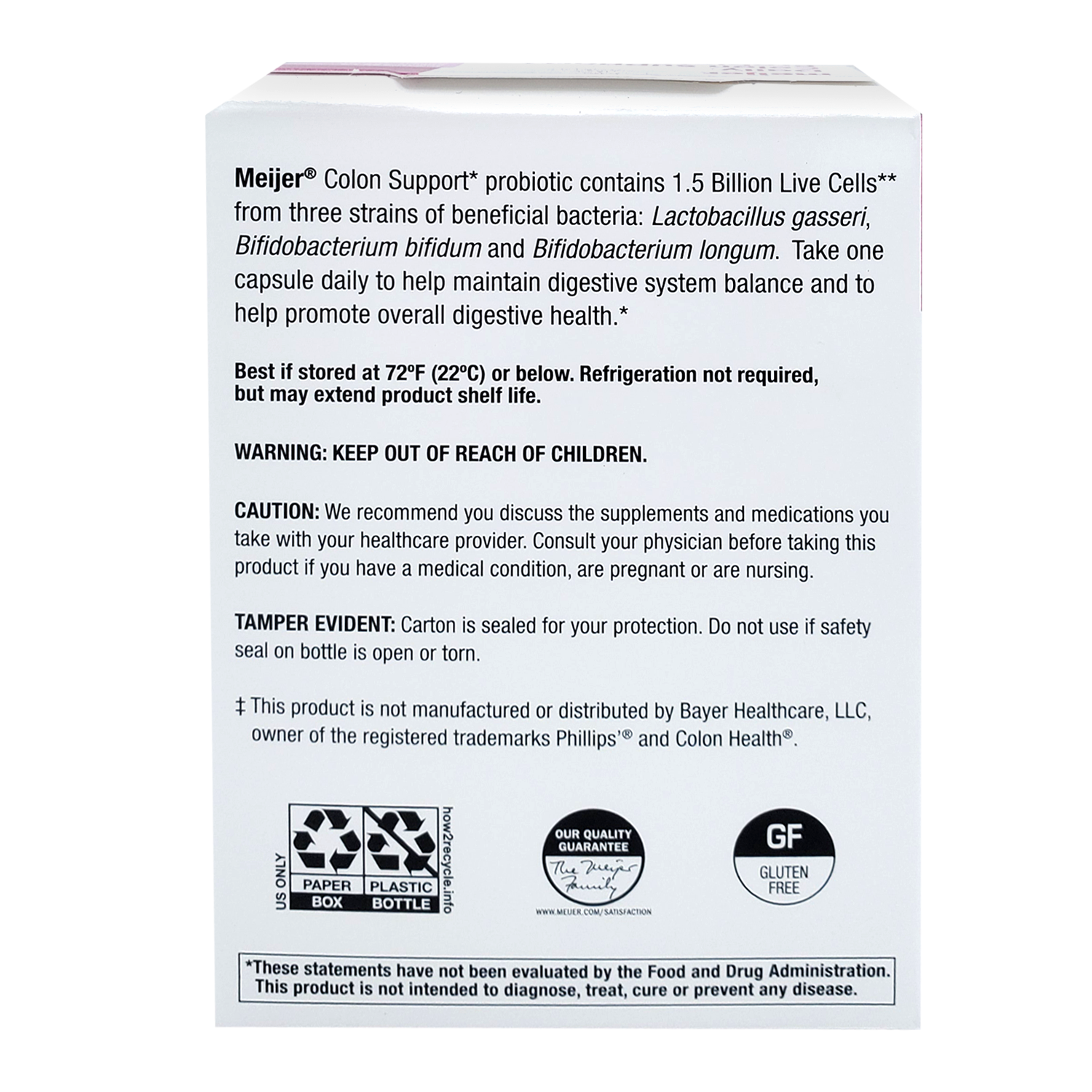 slide 2 of 5, Meijer Probiotic Colon Support Capsules, 30 ct, 30 ct