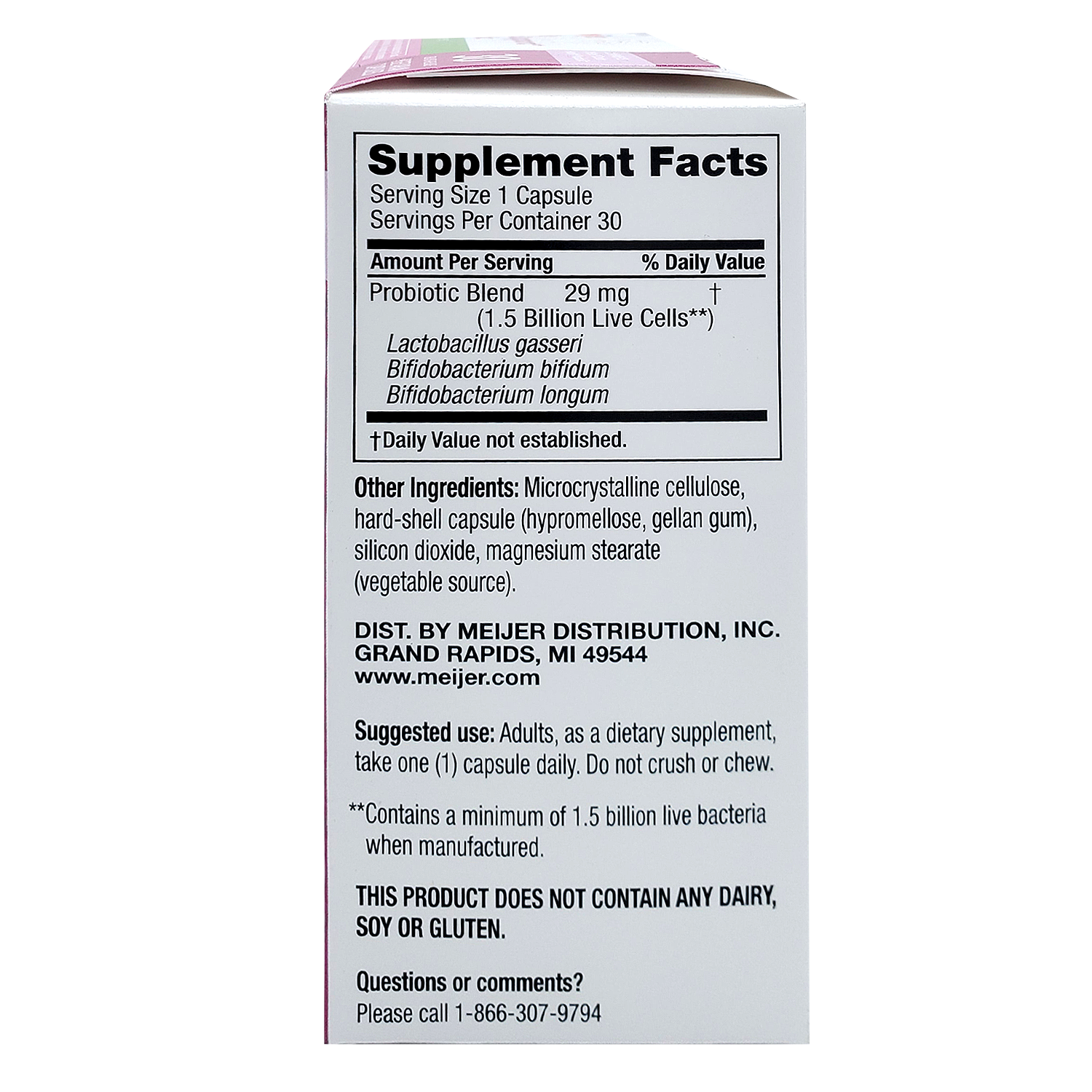 slide 4 of 5, Meijer Probiotic Colon Support Capsules, 30 ct, 30 ct