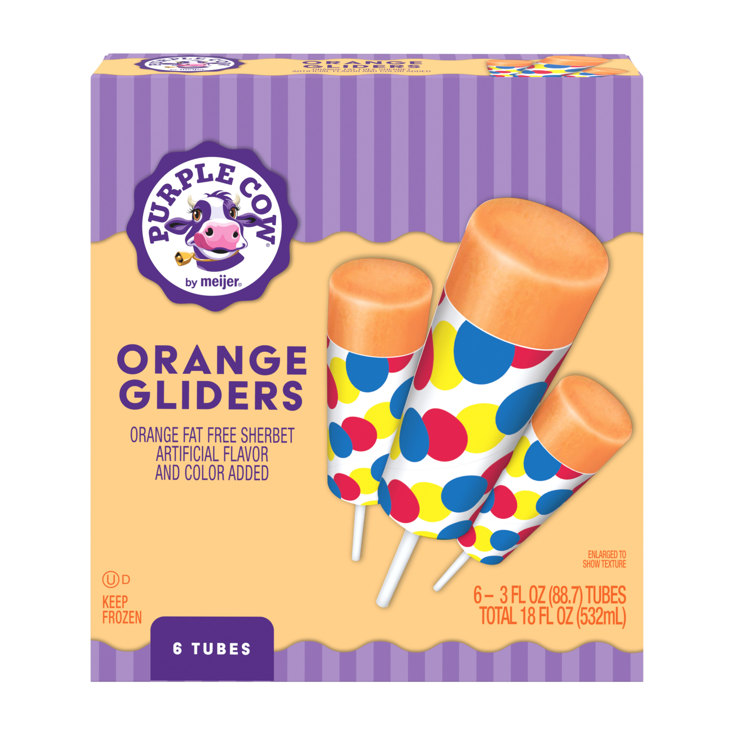 slide 1 of 6, Purple Cow Orange Glider, 6 Count, 6 ct