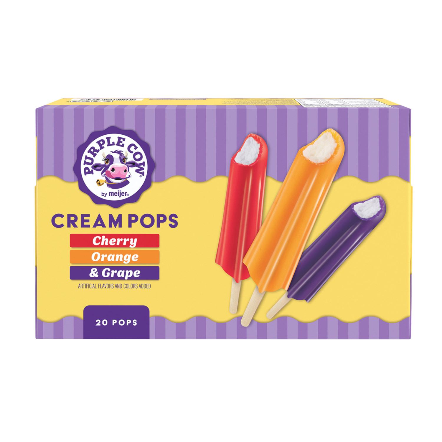 slide 6 of 6, Purple Cow Cherry, Orange & Grape Crème Pops - 20 ct, 20 ct