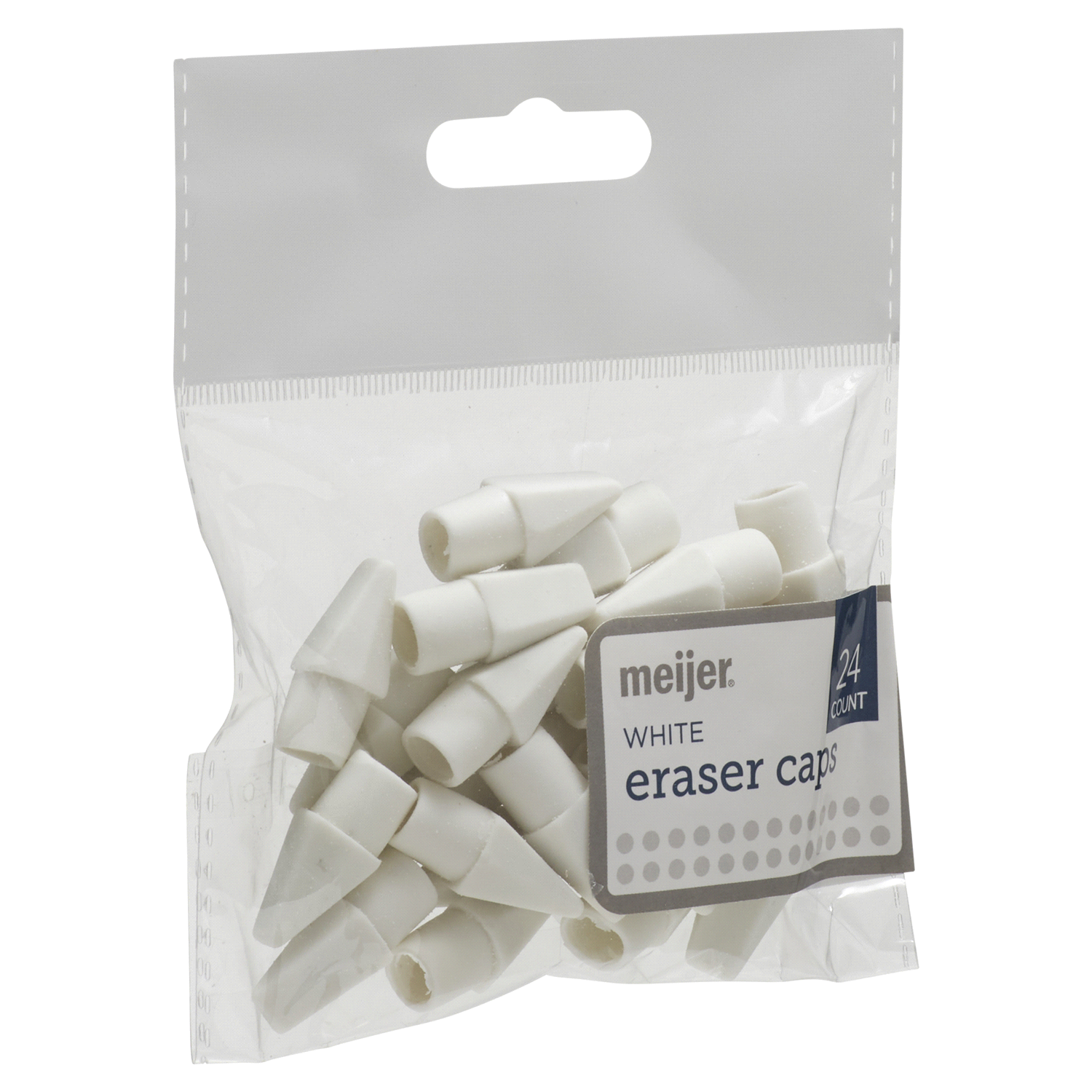 slide 4 of 5, Meijer White Eraser Cap, 24 ct