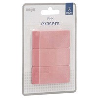 slide 13 of 29, Meijer Pink Eraser Pack, 3 ct