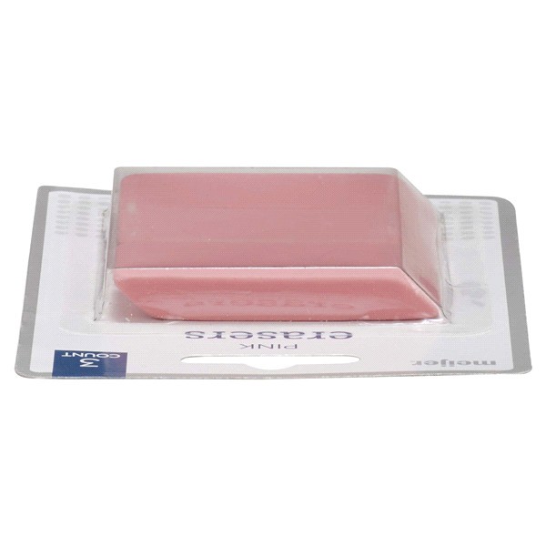 slide 25 of 29, Meijer Pink Eraser Pack, 3 ct