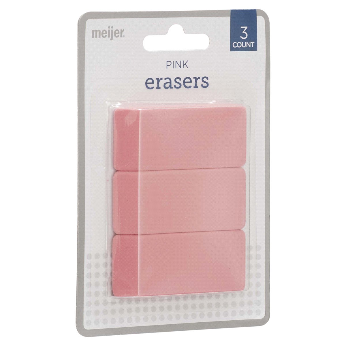 slide 6 of 29, Meijer Pink Eraser Pack, 3 ct